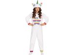 Unicorn Dream Jumpsuit Rainbow Magical Kids Costume Fun Play Imaginative Unicorn Hat Fairytale Colours Happy Adventure, Taglia: 128/134 Colore: White