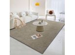 Tappeto In Peluche Di Coniglio, Morbido E Soffice Tappeto Lavabile Per Soggiorno, Camera Da Letto, Cameretta, Taupe, 242X153Cm
