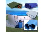 Rund Pool Ø 450 x 120 cm I ALL IN ONE SET I Poolfolie blau 0,6 mm I Zubehör I SPLASHER Handlauf