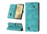 Custodia Per Samsung Galaxy S25 In Rilievo Custodia Portafoglio In Pelle Flip Con Funzione Stand Verde