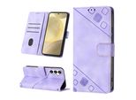 Custodia Per Samsung Galaxy S25 In Rilievo Custodia A Portafoglio In Pelle Flip Con Funzione Stand Viola