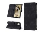 Custodia Per Samsung Galaxy S25 Ultra In Rilievo Custodia A Portafoglio In Pelle Flip Con Funzione Stand Nero