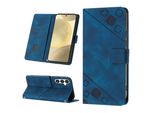 Custodia Per Samsung Galaxy S25+ In Rilievo Custodia A Portafoglio In Pelle Flip Con Funzione Stand Blu
