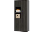 Simplyfurn Armadio Ufficio Amira T20, Armadio Con Due Vani Aperti, Anthrazit E Avola Antracite, Push-To-Open, 180X80X40 Cm, Armadio Per Documenti Per Ufficio E Home Office.