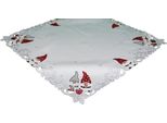 Amira Tovaglia Natalizia Gnomo In Poliestere Bianco 85 X 85 Cm