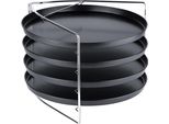 Set Di 5 Teglie Per Pizza – Set Per Cuocere La Pizza Con 4 Teglie (28 Cm), Supporto Per Pizza, Impilabile, Adatto Al Forno Con Supporto Bloccabile