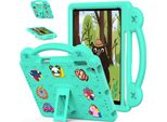 Custodia Protettiva Per Ipad Air 2 /Ipad 6Th/Ipad Pro 9.7, Simpatica Custodia Per Bambini, Antiurto Con Maniglia E Supporto Verde