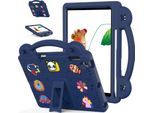 Custodia Protettiva Per Ipad Air 2 /Ipad 6Th/Ipad Pro 9.7, Custodia Per Bambini, Antiurto Con Maniglia E Supporto Blu Scuro