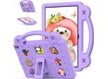 Custodia Protettiva Per Fire Hd 10 / Hd 10 Plus 2021 10.1", Custodia Per Bambini, Antiurto Con Maniglia E Supporto Viola"