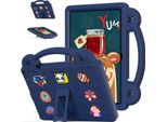 Custodia Protettiva Per Fire Hd 10 / Hd 10 Plus 2021 10.1", Custodia Per Bambini, Antiurto Con Maniglia E Supporto Blu Scuro"