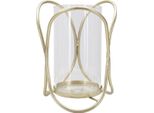 Mauro Ferretti Portacandele Glox Ø16X21.5Cm Oro Vetro Moderno