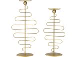 Mauro Ferretti Candeliere Alid – Set Da 2 25X16X51 Cm & 20X16X43 Cm Oro