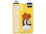 Per Samsung A01 Soft Tpu Case Back Cover 3D Cartoon Painting Mobile Phone Shell Striped Bear