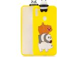 Per Samsung A11 Tpu Back Cover 3D Cartoon Painting Soft Mobile Phone Case Shell Striped Bear