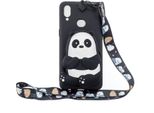 Per Samsung A10S A20S Tpu Custodia Protettiva Completa Del Telefono Cellulare Del Cartone Animato Con La Tasca Della Moneta + Il Cordino D'attaccatura 5 Orsi Neri A Strisce