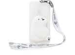 Per Samsung A10S A20S Tpu Custodia Protettiva Completa Del Telefono Cellulare Del Cartone Animato Con La Tasca Della Moneta + Cordicella D'attaccatura 6 Orso Bianco Grande