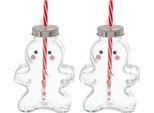 Novaliv 2X Tazze Vin Brulè 440 Ml Tazza Di Natale Personalizzata Con Cannuccia - Uomo Di Pan Di Zenzero Come Tazza Di Vin Brulè - Tazza Con Motivo Palla Di Natale Albero Di Natale Tazza Di Natale Tazza Scaldamani