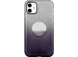 Per Iphone X/Xs/Xr/Xs MAX/11/11 Pro Max Custodia Per Telefono Copertura In Polvere Glitterata Di Colore Gradiente Con Supporto Airbag Nero
