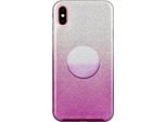 Per Iphone X/Xs/Xr/Xs MAX/11/11 Pro Max Custodia Per Telefono Copertura Polvere Glitterata Colore Gradiente Con Supporto Airbag Viola