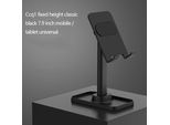 Q1 Desk Mobile Phone Holder Stand Universal Holder Metal Telescopic Adjustable Height Angle Live Support Black (Versione Fissa)
