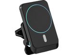 Caricabatterie Wireless 15W 360 Gradi Palla Universale Forte Aspirazione Elettromagnetica Nero