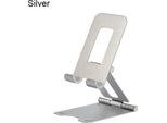 Metallo Supporto Regolabile Per Telefono Cellulare Colore Solido Supporto Universale Per Tablet Pieghevole Supporto Portatile Da Scrivania Per Casa Ufficio Forniture Argento