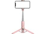 Q12 Telefono Cellulare Bluetooth Selfie Stick Treppiede Portatile Multifunzionale Staffa Di Trasmissione In Diretta Rosa