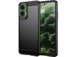 Custodia Techsuit Carbon Silicone Back Cover Per Motorola Moto G35 - Nero