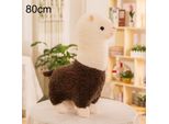 80Cm Erba Fango Cavallo Alpaca Bambola Bambola Peluche Giocattolo (Marrone)