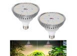 2 Pezzi 26W Led Pianta Lampada Spettro Completo E27, Crescere Lampadina 200Leds (Bianco, Rosso, Uv, Ir) Par38, Crescere Luce Per Le Piante D'appartamento Serra