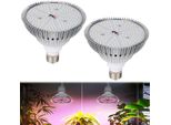2 Pezzi 26W Led Pianta Lampada Spettro Completo E27, Crescere Lampadina 200Leds (Rosso, Blu, Bianco, Uv, Ir) Par38, Crescere Luce Per Le Piante D'appartamento Serra