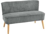 Homcom Divano A 2 Posti, Divano Con Aspetto A Corda, Gambe In Legno, Divano Imbottito, Divano Doppio Per Soggiorno, Camera Da Letto, 117 X 56,5 X 77 Cm, Grigio