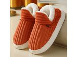 Pantofole Termiche Invernali Arancioni, Pantofole Unisex In Peluche Per Uso Domestico E Regalo, Misura: 35-36