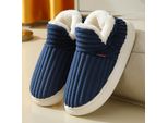 Pantofole Invernali Termiche Blu Scuro, Pantofole Unisex In Peluche Calde E Accoglienti Per Uso Domestico E Regalo, Misura: 35-36