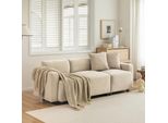 Abrihome Divano A 3 Posti, Divano Con Cuscini Decorativi, Divano Imbottito Divano Da Salotto, Beige