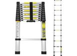 Scala Telescopica Jayseuw In Alluminio Scala Singola Leggera E Antiscivolo 4,4 M Argento Scala Multifunzionale Scala Multiuso Scala Allungabile 15 Gradini Scala A Gradini In Alluminio Di Alta Qualità Capacità Di Carico 150KG