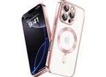 Custodia Per Iphone 16 Pro Max Magnetic Ultra Thin Transparent Case Con Magsafe E Camera Cover Rosa