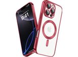Custodia Per Iphone 16 Pro Max Magnetic Ultra Thin Transparent Case Con Magsafe E Camera Cover Rosso