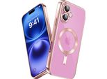 Custodia Per Iphone 16 Plus Magnetic Ultra Thin Transparent Case Con Magsafe E Camera Cover Rosa