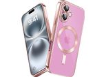 Custodia Per Iphone 16 Magnetic Ultra Thin Transparent Case Con Magsafe E Camera Cover Rosa