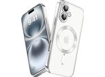 Custodia Per Iphone 16 Magnetic Ultra Thin Transparent Case Con Magsafe E Camera Cover Silver
