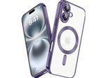 Custodia Per Iphone 16 Magnetic Ultra Thin Transparent Case Con Magsafe E Camera Cover Viola