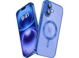 Custodia Per Iphone 16 Plus Magnetic Ultra Thin Transparent Case Con Magsafe E Camera Cover Blu