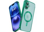 Custodia Per Iphone 16 Plus Magnetic Ultra Thin Transparent Case Con Magsafe E Camera Cover Verde