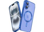 Custodia Per Iphone 16 Magnetic Ultra Thin Transparent Case Con Magsafe E Camera Cover Blu