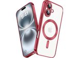 Custodia Per Iphone 16 Magnetic Ultra Thin Transparent Case Con Magsafe E Camera Cover Rosso