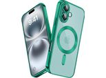 Custodia Per Iphone 16 Magnetic Ultra Thin Transparent Case Con Magsafe E Camera Cover Verde