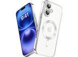Custodia Per Iphone 16 Plus Magnetic Ultra Thin Transparent Case Con Magsafe E Camera Cover Silver