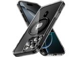 Custodia Magnetica Trasparente Per Iphone 16 Pro Max, Compatibile Con Magsafe, Custodia Protettiva Ibrida Antiurto Nera