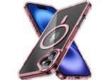 Custodia Magnetica Trasparente Per Iphone 16, Compatibile Con Magsafe, Custodia Protettiva Ibrida Antiurto Rosa